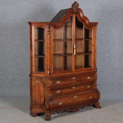 19 Century Baroque Dutch Showcase Oak, 1850s-DXD-1703583