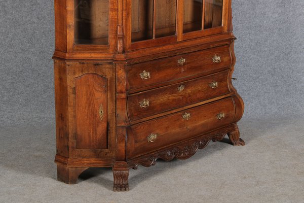 19 Century Baroque Dutch Showcase Oak, 1850s-DXD-1703583