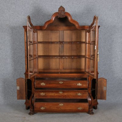 19 Century Baroque Dutch Showcase Oak, 1850s-DXD-1703583