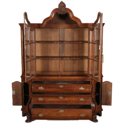 19 Century Baroque Dutch Showcase Oak, 1850s-DXD-1703583