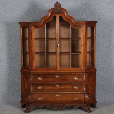 19 Century Baroque Dutch Showcase Oak, 1850s-DXD-1703583