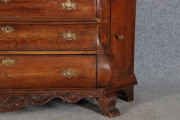 19 Century Baroque Dutch Showcase Oak, 1850s-DXD-1703583