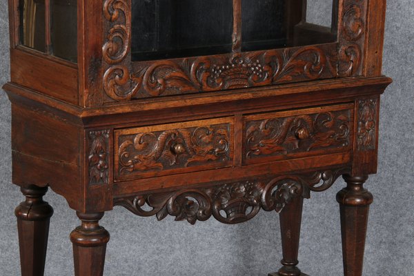 19 Century Baroque Showcase in Oak, 1800s-DXD-1703581