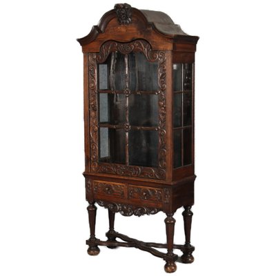 19 Century Baroque Showcase in Oak, 1800s-DXD-1703581