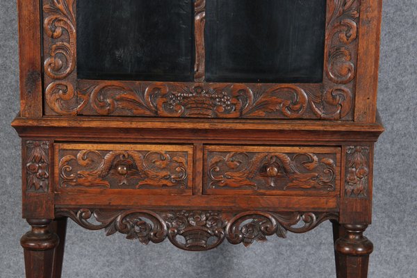 19 Century Baroque Showcase in Oak, 1800s-DXD-1703581