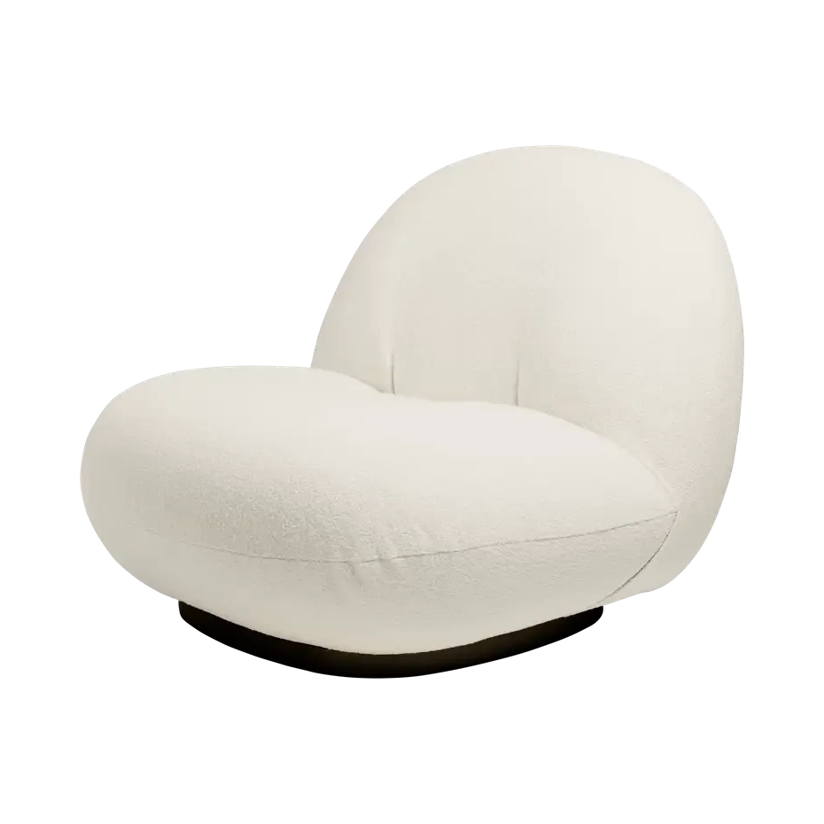 Pacha Lounge Chair by Gubi #Harp GUBI (24 Ivory) / Black