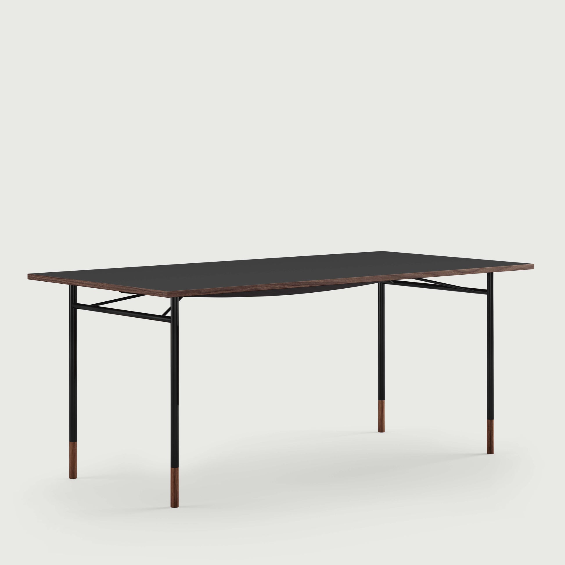 THE NYHAVN DESK by House of Finn Juhl #Walnut / Black Linoleum/Black