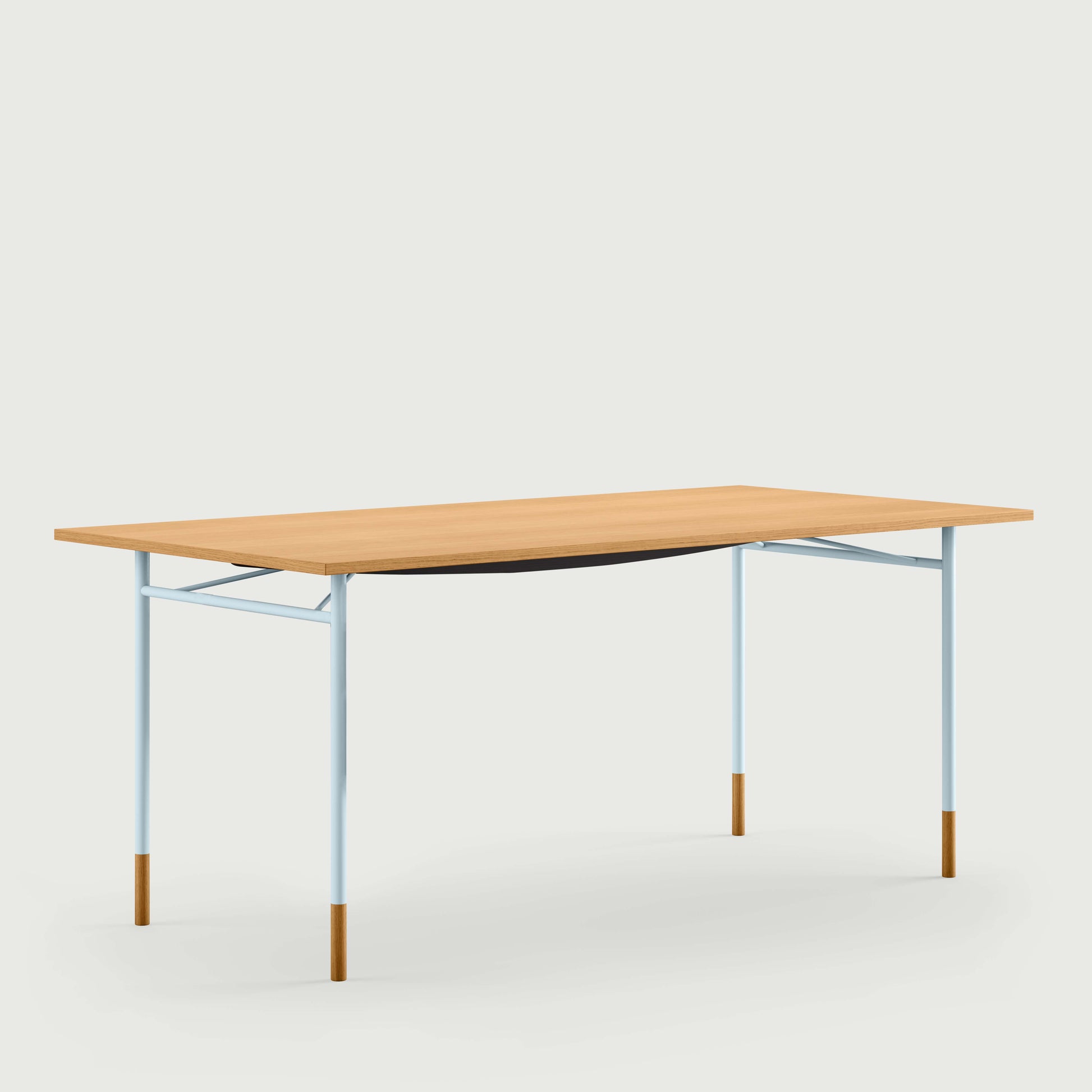 THE NYHAVN DESK by House of Finn Juhl #Oak Dark Oil/Light Blue