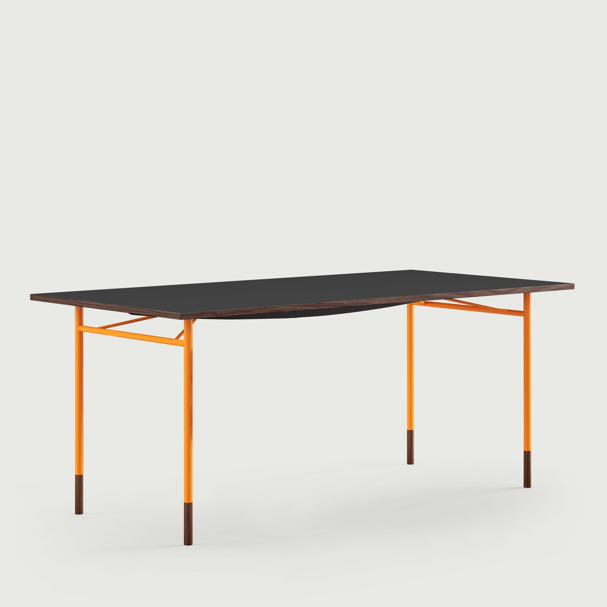 THE NYHAVN DESK by House of Finn Juhl #Walnut / Black Linoleum/Orange