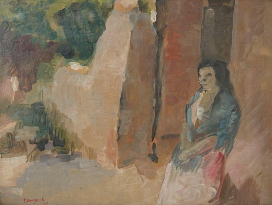 1931, Oil on Paper, Framed