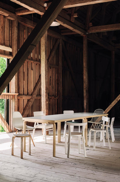 Aalto table 82A, birch - white laminate