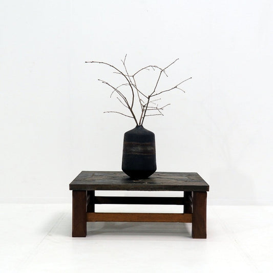 1960s Coffee Table Made of Oak and Norwegian Sell Pillarguri Slate