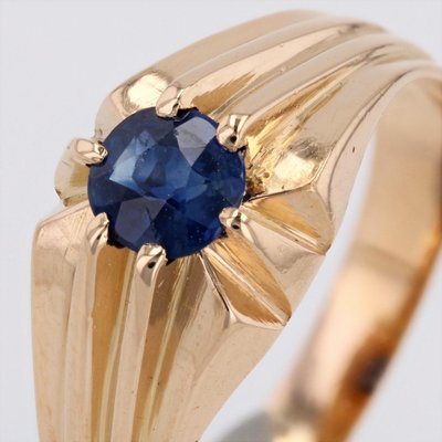 1960s Sapphire 18 Karat Yellow Gold Bangle Ring-OLU-1704242