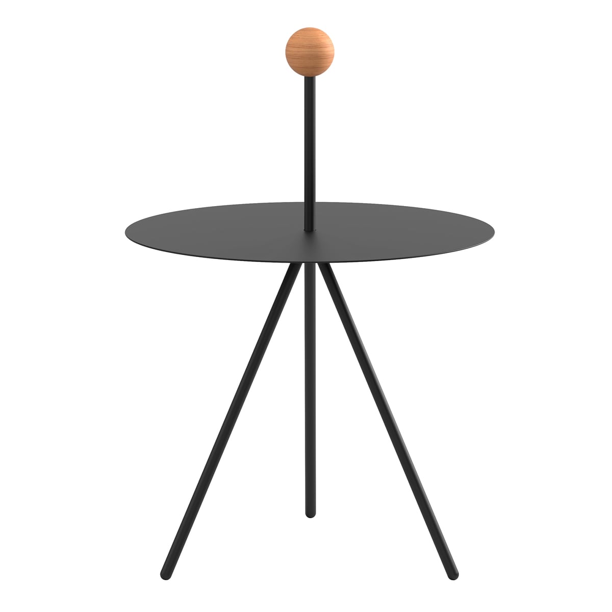 Trino table, black - oak handle