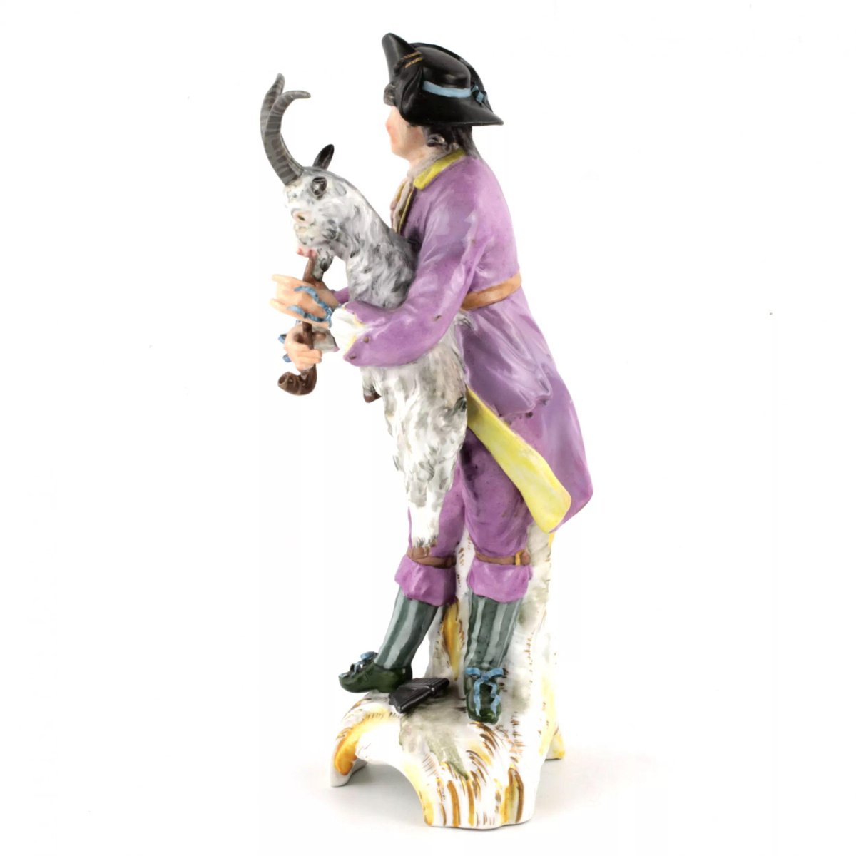 19th Century A Young Man with a Goat Figurine from KPM, Germany-WMV-1129502