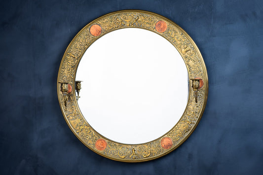 19th Century Antique Round Mirror