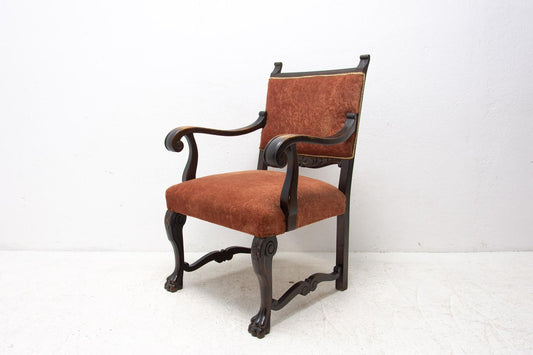 19th Century Antique Throne Armchair in Renaissance Style