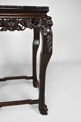 19th Century Asian High Side Table Carved with Dragons and Flowers-XNH-754025