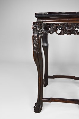 19th Century Asian High Side Table Carved with Dragons and Flowers-XNH-754025