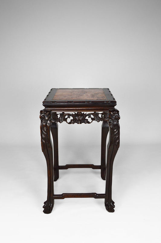 19th Century Asian High Side Table Carved with Dragons and Flowers