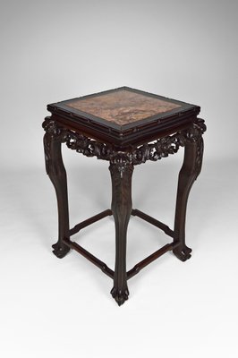 19th Century Asian High Side Table Carved with Dragons and Flowers-XNH-754025