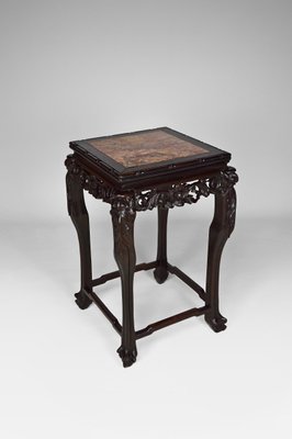 19th Century Asian High Side Table Carved with Dragons and Flowers-XNH-754025