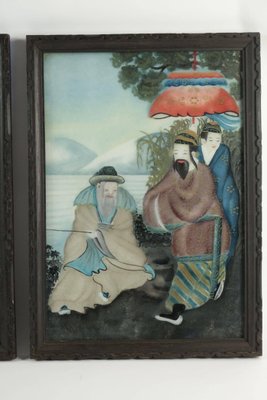 19th Century Asian Paintings under Glass, Set of 2-WFS-744843