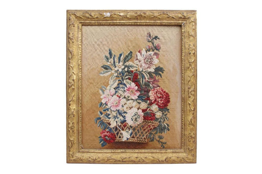 19th Century Aubusson Tapestry Representing A Framed Still Life