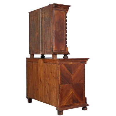 19th-Century Austrian Chest of Drawers in Walnut, Veneer Walnut & Silver Inlaid-NJV-765577