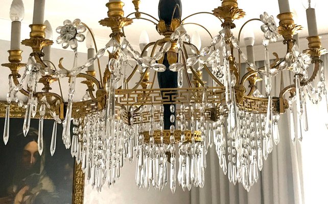 19th Century Baltic Crystal and Gilt Bronze Chandelier-MBH-1032080