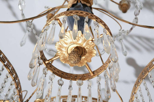 19th Century Baltic Crystal and Gilt Bronze Chandelier