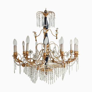 19th Century Baltic Crystal and Gilt Bronze Chandelier-MBH-1032080