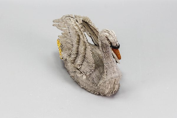 19th Century Beaded Swan Figure-KEG-1318371