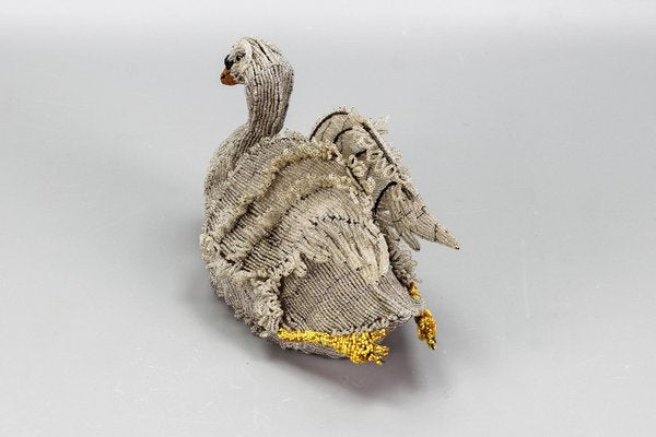 19th Century Beaded Swan Figure-KEG-1318371