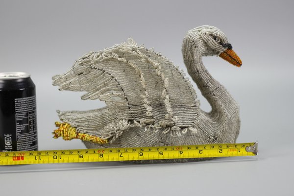 19th Century Beaded Swan Figure-KEG-1318371