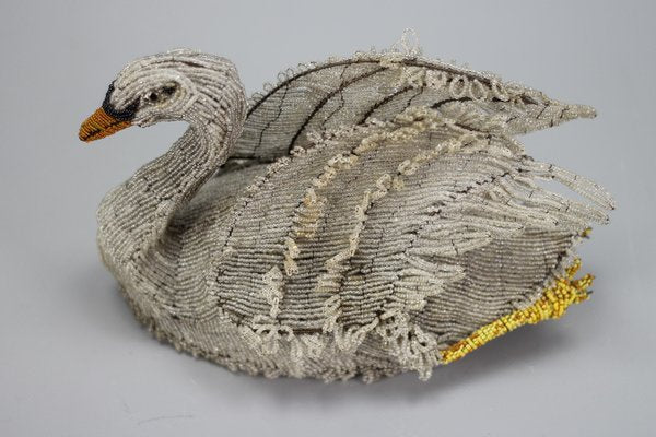 19th Century Beaded Swan Figure-KEG-1318371