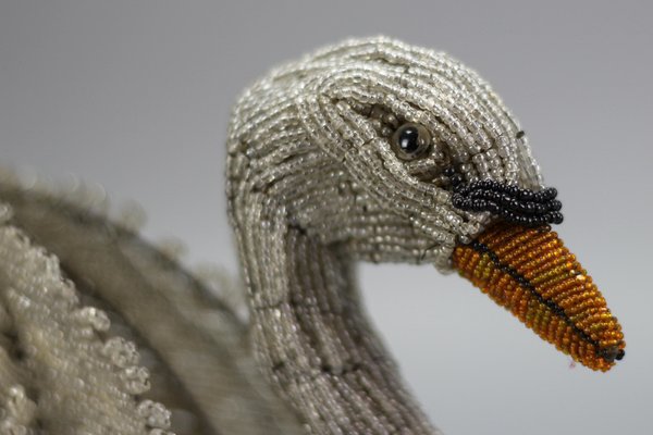 19th Century Beaded Swan Figure-KEG-1318371