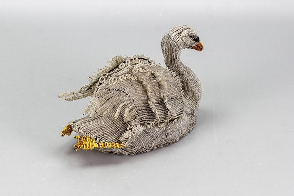 19th Century Beaded Swan Figure-KEG-1318371