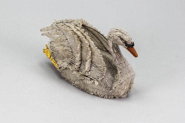 19th Century Beaded Swan Figure-KEG-1318371