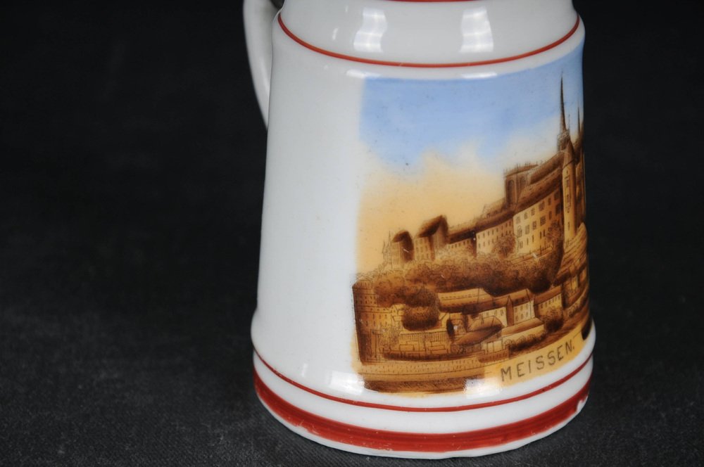 19th Century Beer Pitcher with View of Meissen, 1890s