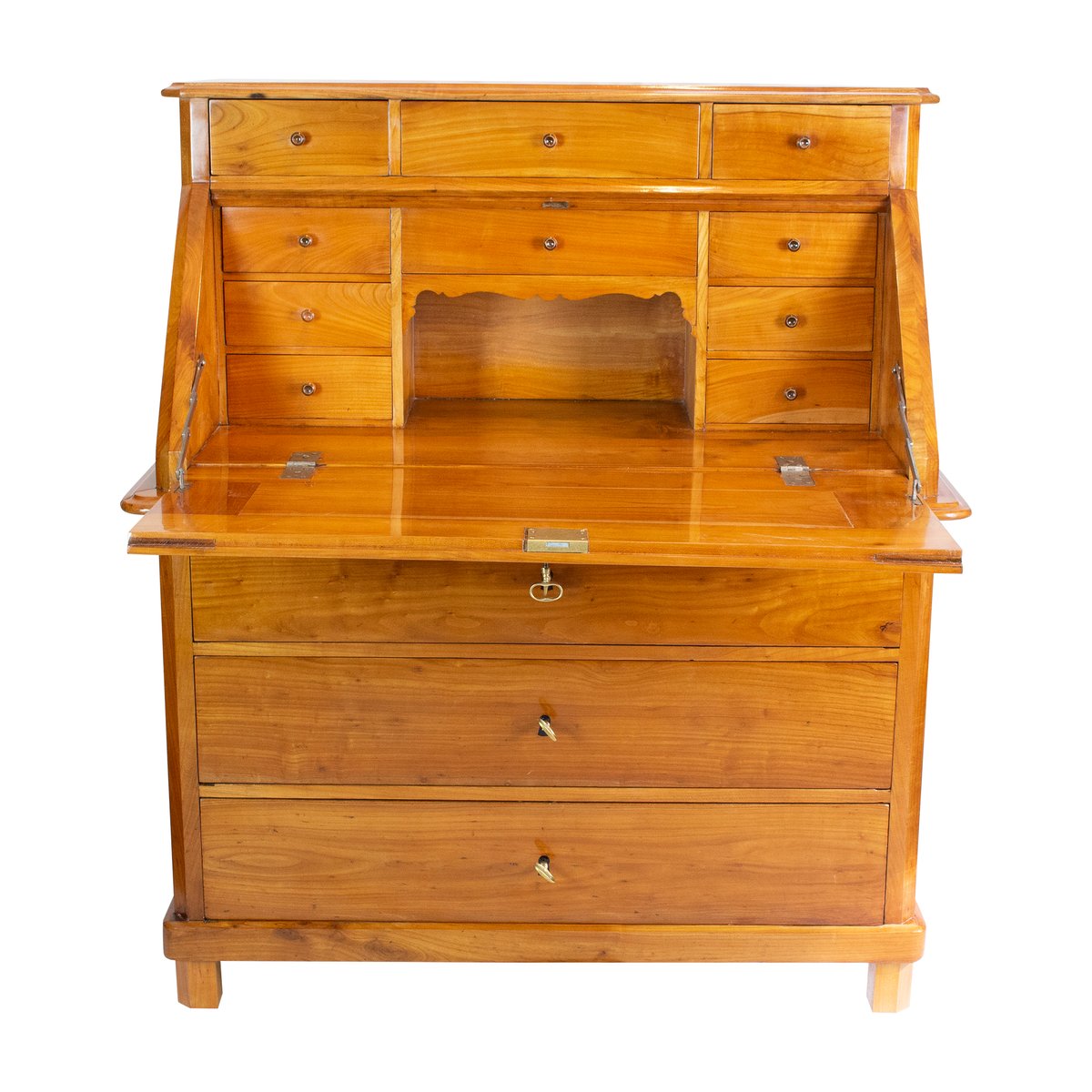 19th Century Biant Commerk Cherry Fall Front Secretary