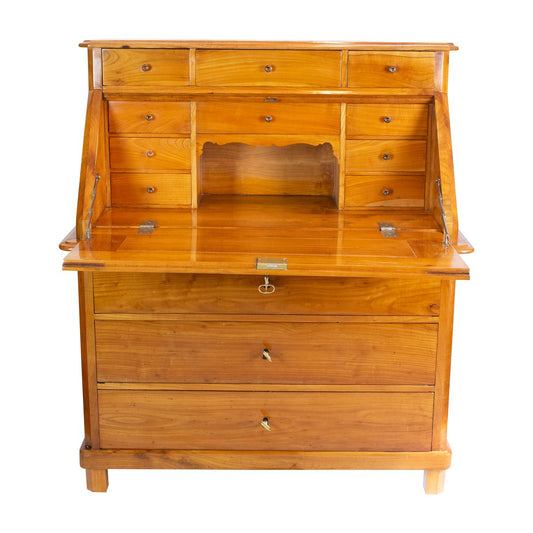 19th Century Biant Commerk Cherry Fall Front Secretary