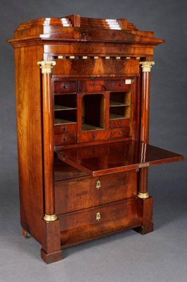 19th Century Biedermeier Column Secretary, 1830s-FLW-1402373