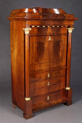 19th Century Biedermeier Column Secretary, 1830s-FLW-1402373