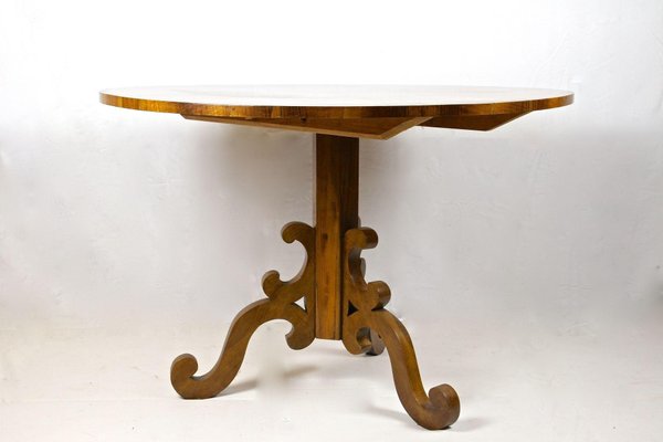 19th Century Biedermeier Nutwood Dining Table, Austria, 1830s-TQA-1735735