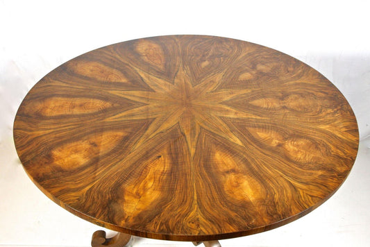 19th Century Biedermeier Nutwood Dining Table, Austria, 1830s