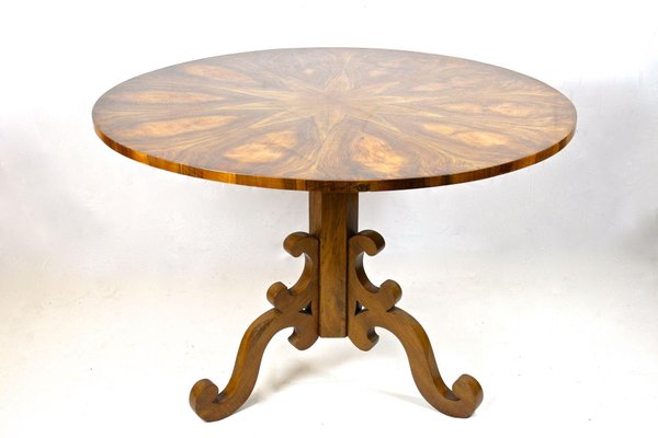 19th Century Biedermeier Nutwood Dining Table, Austria, 1830s-TQA-1735735