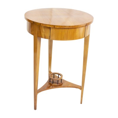 19th Century Biedermeier Round Drum Sewing Table-WFJ-924445