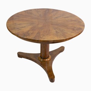 19th Century Biedermeier Round Walnut Salon Table-WFJ-1709071