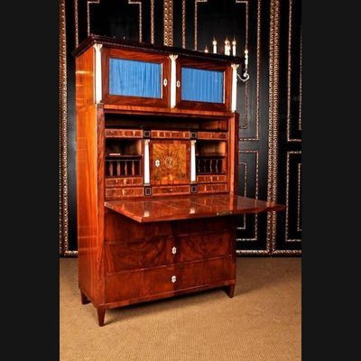 19th Century Biedermeier Style Cuba Mahogany Secretaire-FLW-1401846